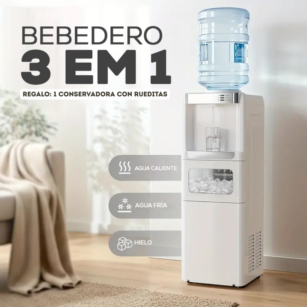 Dispenser FonteViva 3 em 1 + Regallo: Conservadora con Rueditas